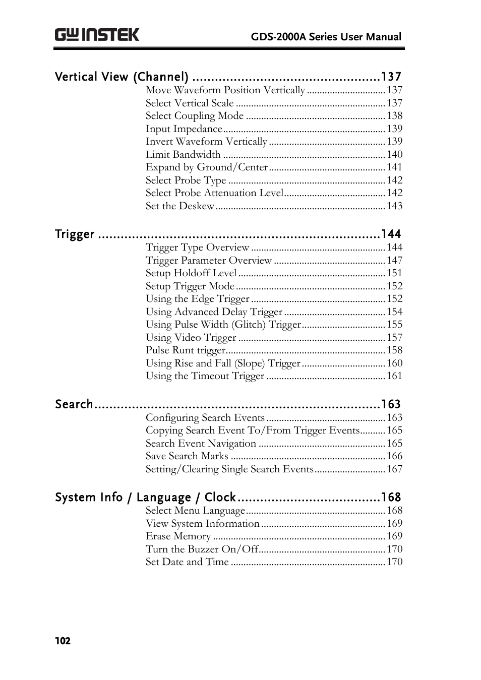 GW Instek GDS-2000A series User Manual User Manual | Page 102 / 261