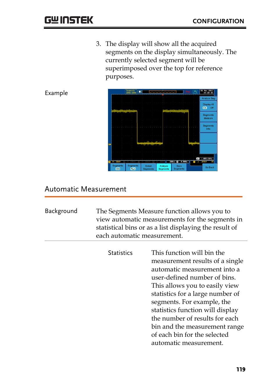 Automatic measurement | GW Instek GDS-2000A series User Manual User Manual | Page 119 / 261