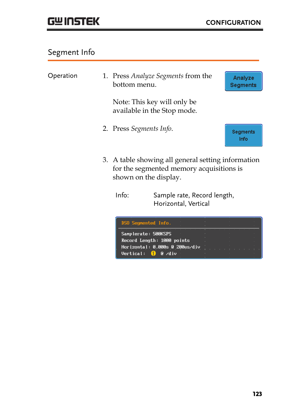 Segment info | GW Instek GDS-2000A series User Manual User Manual | Page 123 / 261