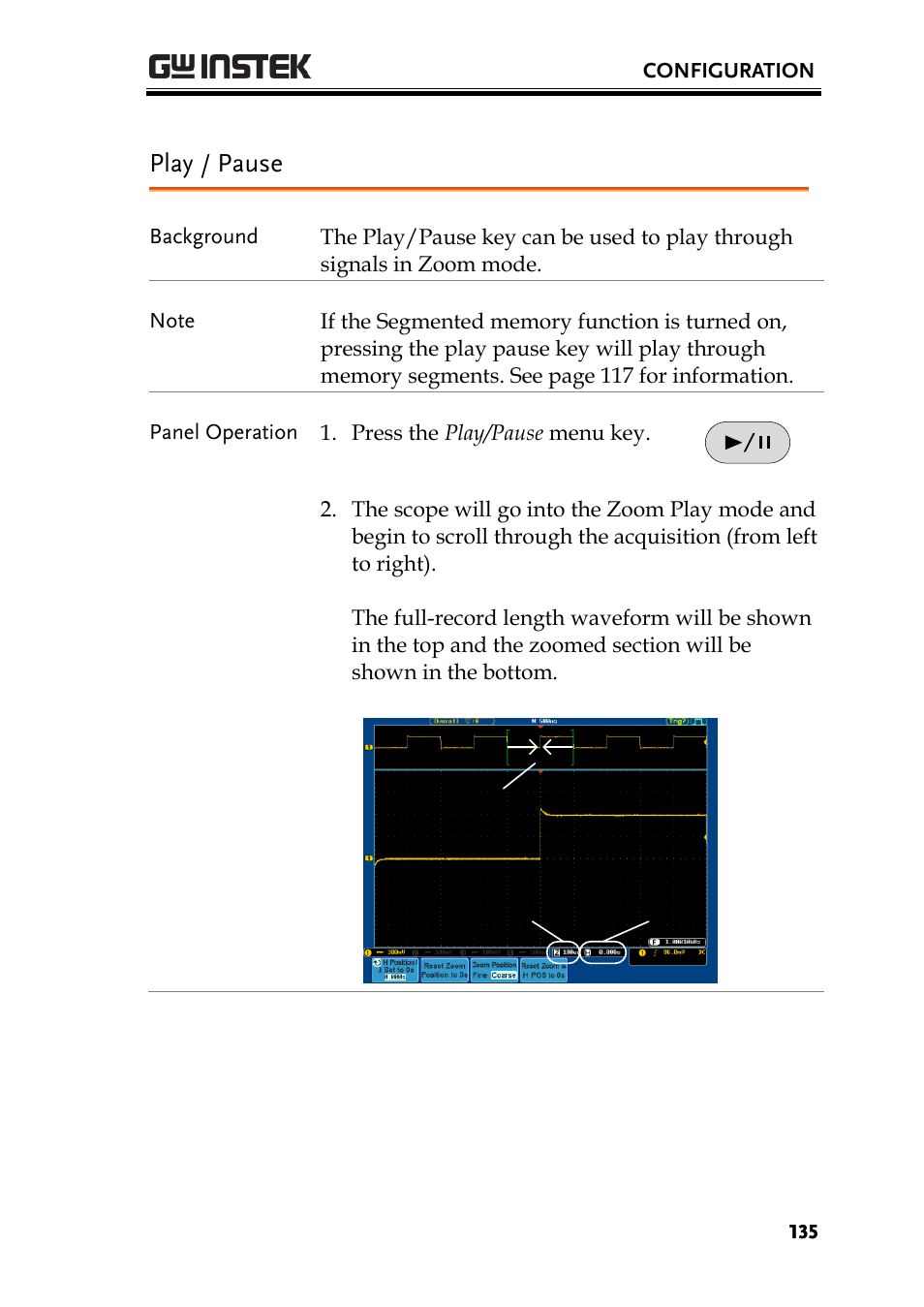 Play / pause | GW Instek GDS-2000A series User Manual User Manual | Page 135 / 261