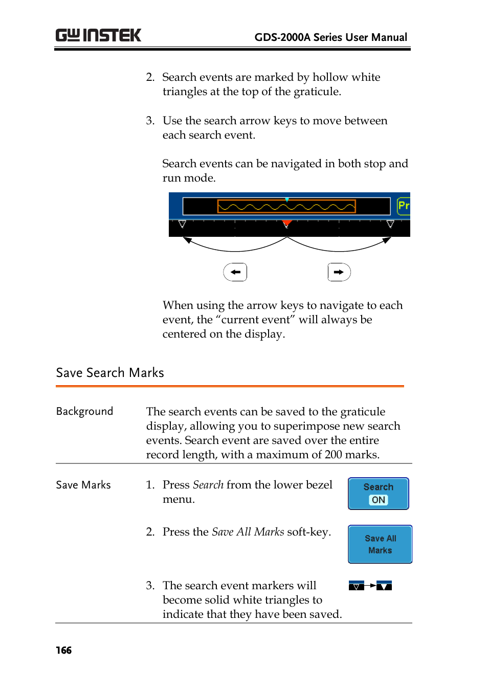 Save search marks | GW Instek GDS-2000A series User Manual User Manual | Page 166 / 261