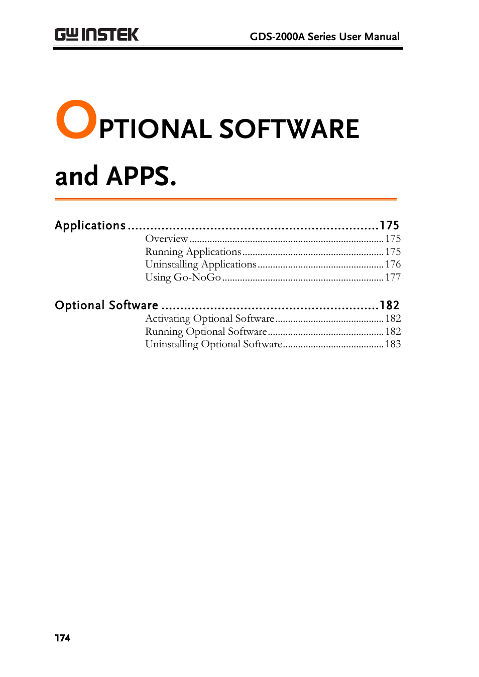 Ptional software and apps | GW Instek GDS-2000A series User Manual User Manual | Page 174 / 261