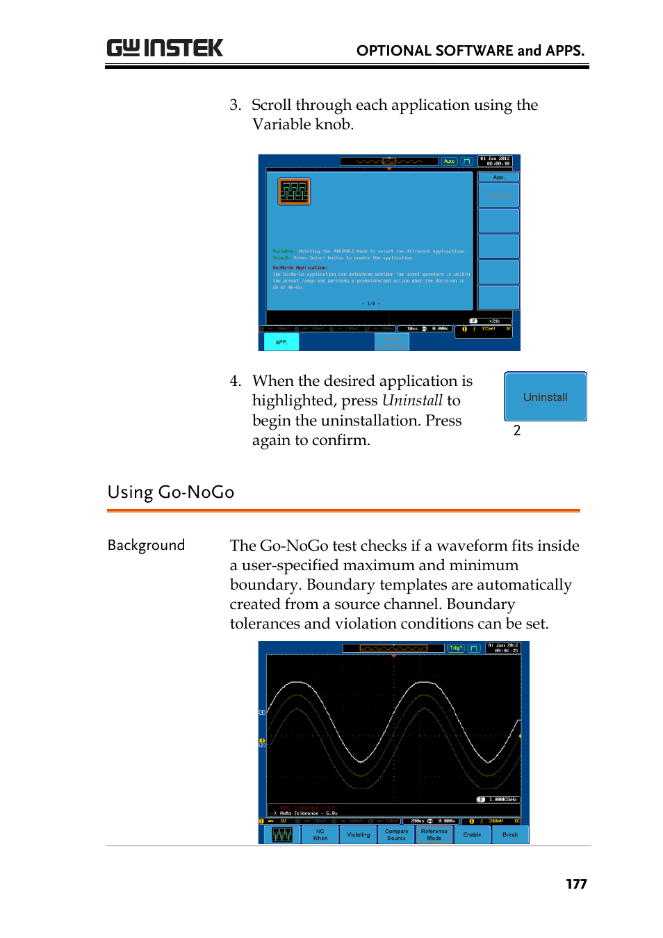 Using go-nogo | GW Instek GDS-2000A series User Manual User Manual | Page 177 / 261