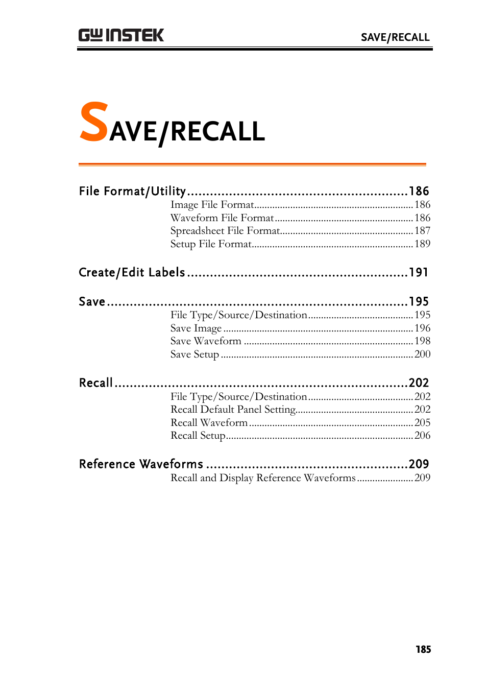 Ave/recall | GW Instek GDS-2000A series User Manual User Manual | Page 185 / 261