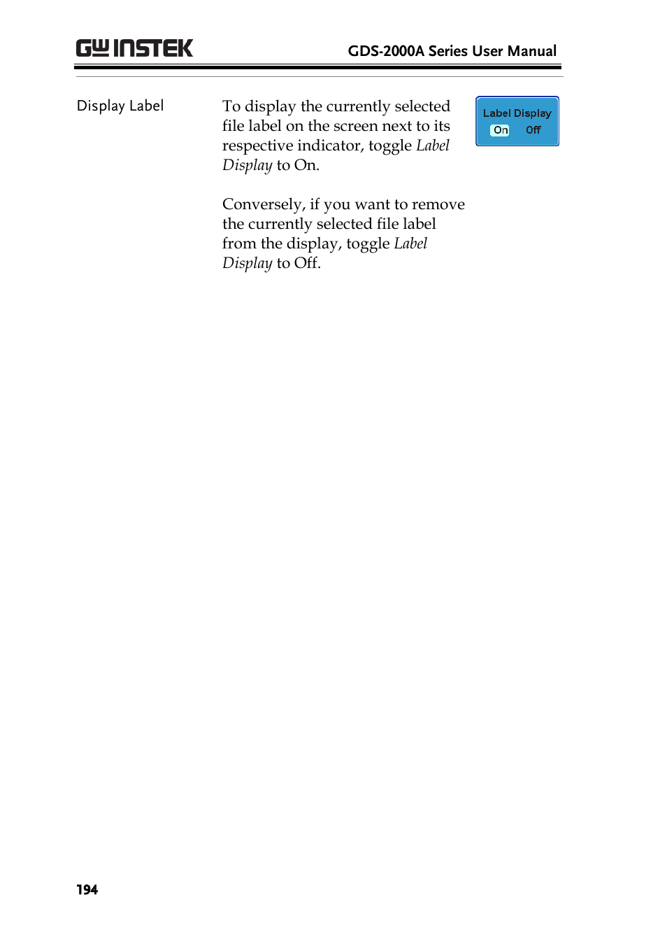 GW Instek GDS-2000A series User Manual User Manual | Page 194 / 261