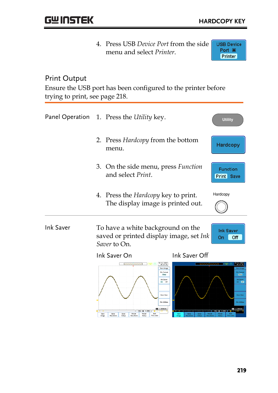 Print output | GW Instek GDS-2000A series User Manual User Manual | Page 219 / 261