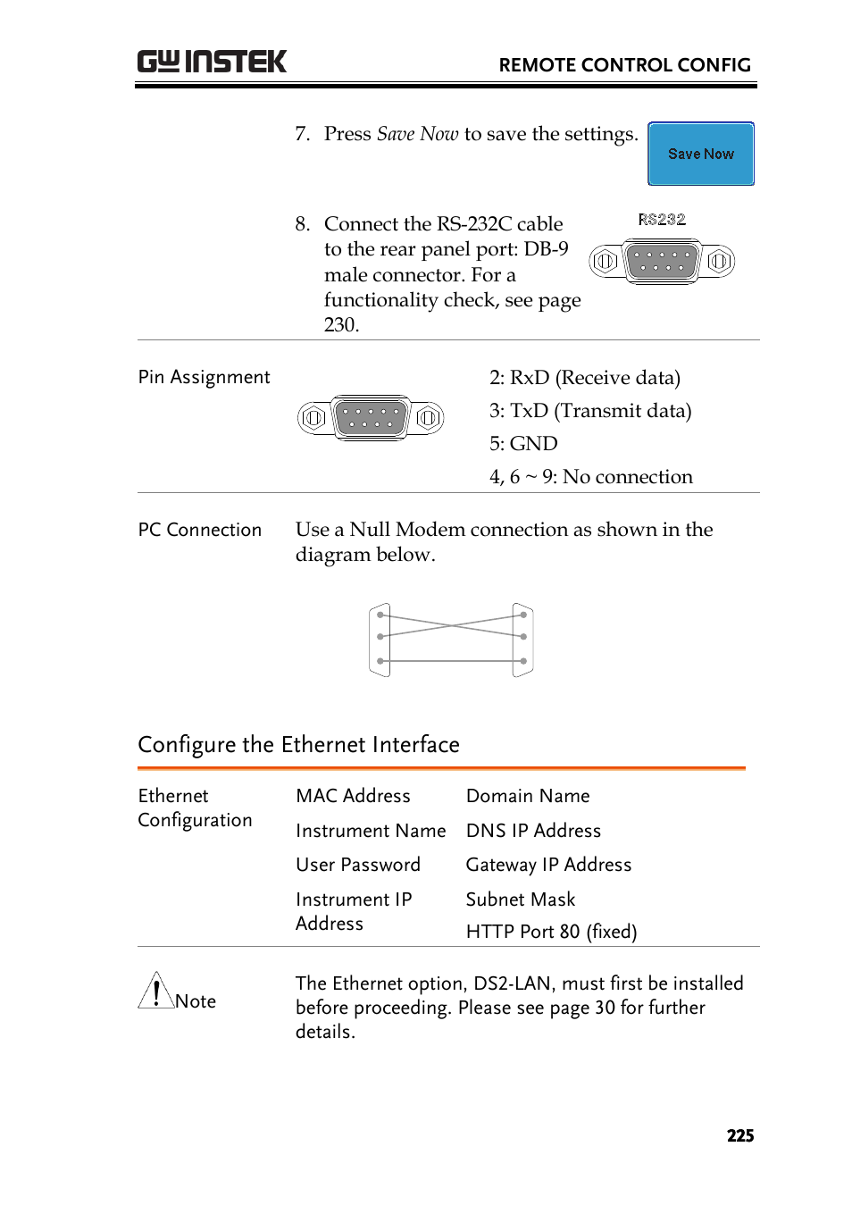 Configure the ethernet interface | GW Instek GDS-2000A series User Manual User Manual | Page 225 / 261