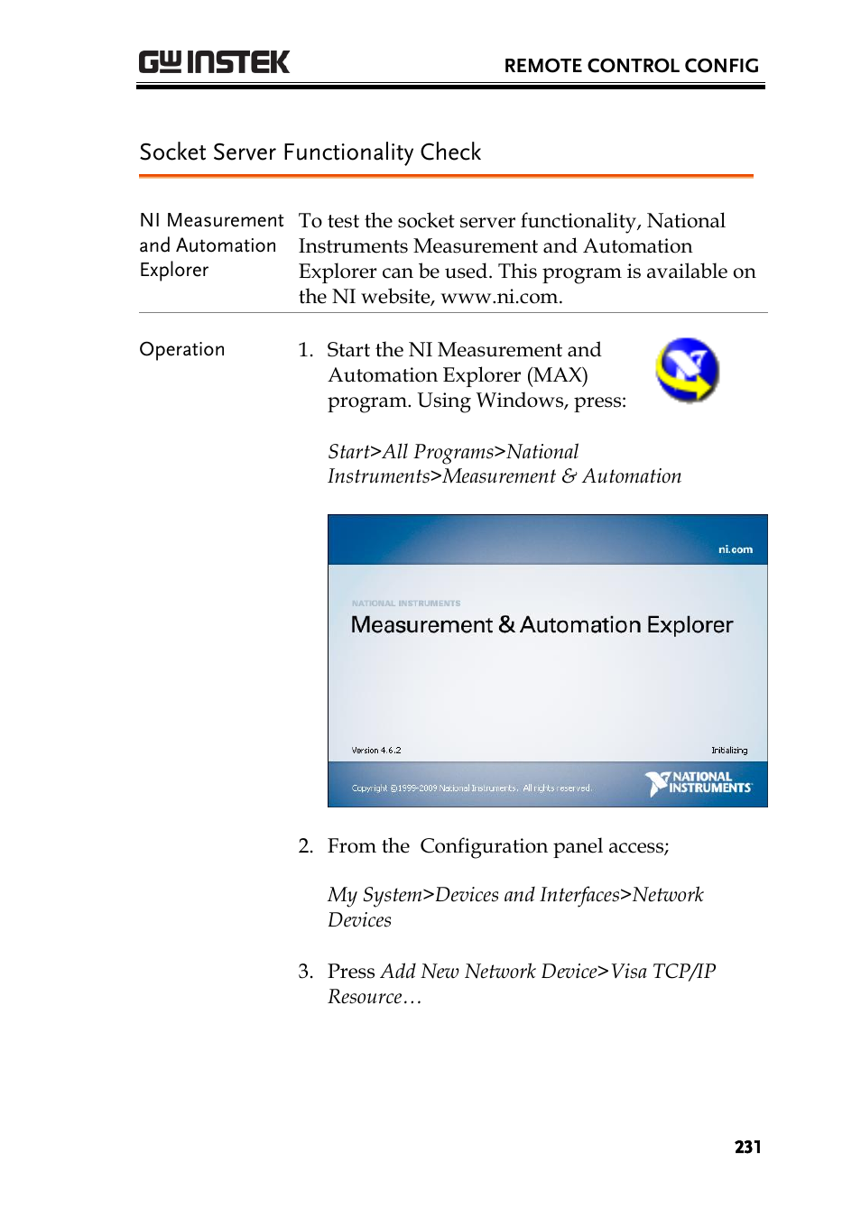 Socket server functionality check | GW Instek GDS-2000A series User Manual User Manual | Page 231 / 261