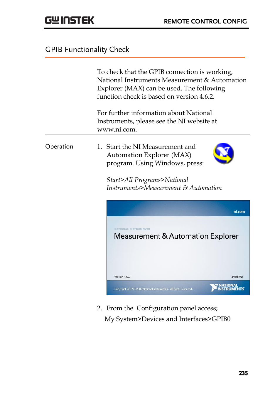 Gpib functionality check | GW Instek GDS-2000A series User Manual User Manual | Page 235 / 261