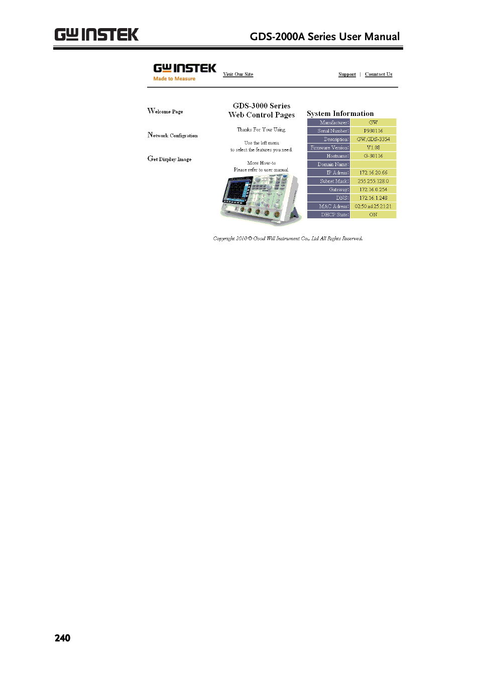 GW Instek GDS-2000A series User Manual User Manual | Page 240 / 261