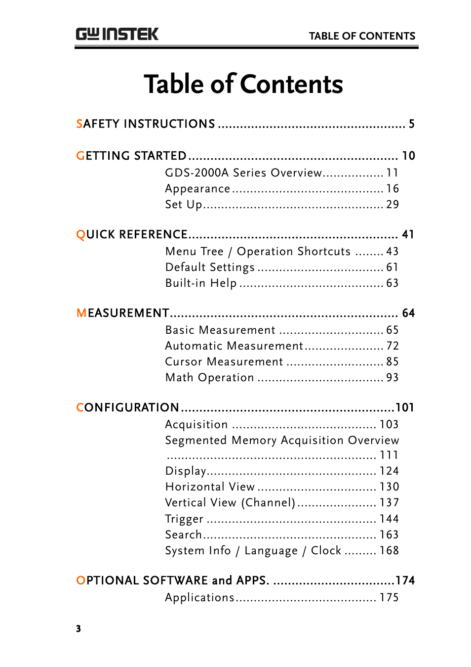 GW Instek GDS-2000A series User Manual User Manual | Page 3 / 261