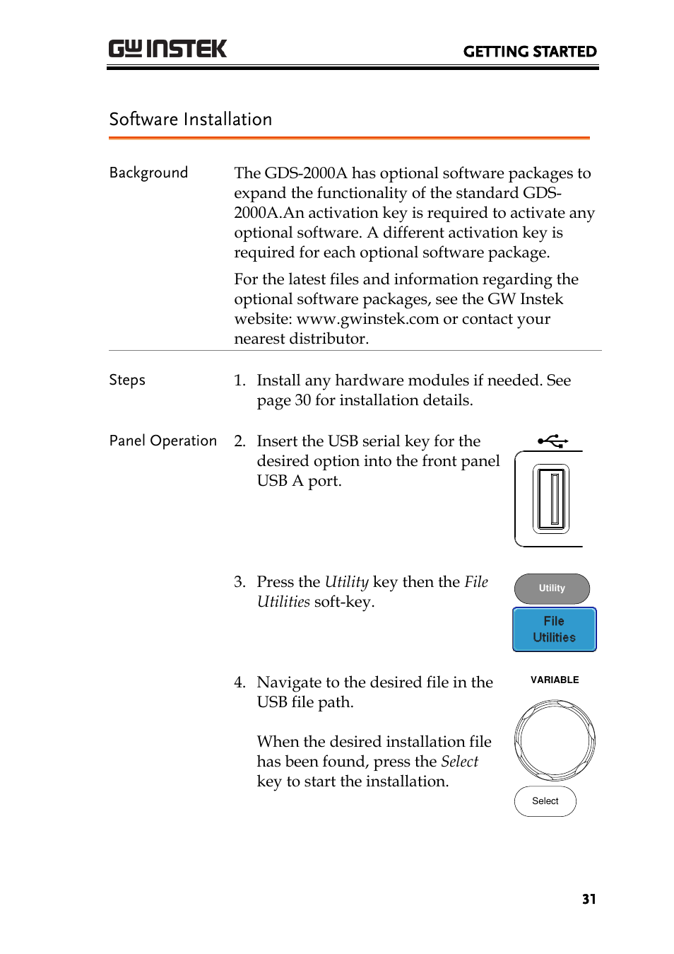 Software installation | GW Instek GDS-2000A series User Manual User Manual | Page 31 / 261