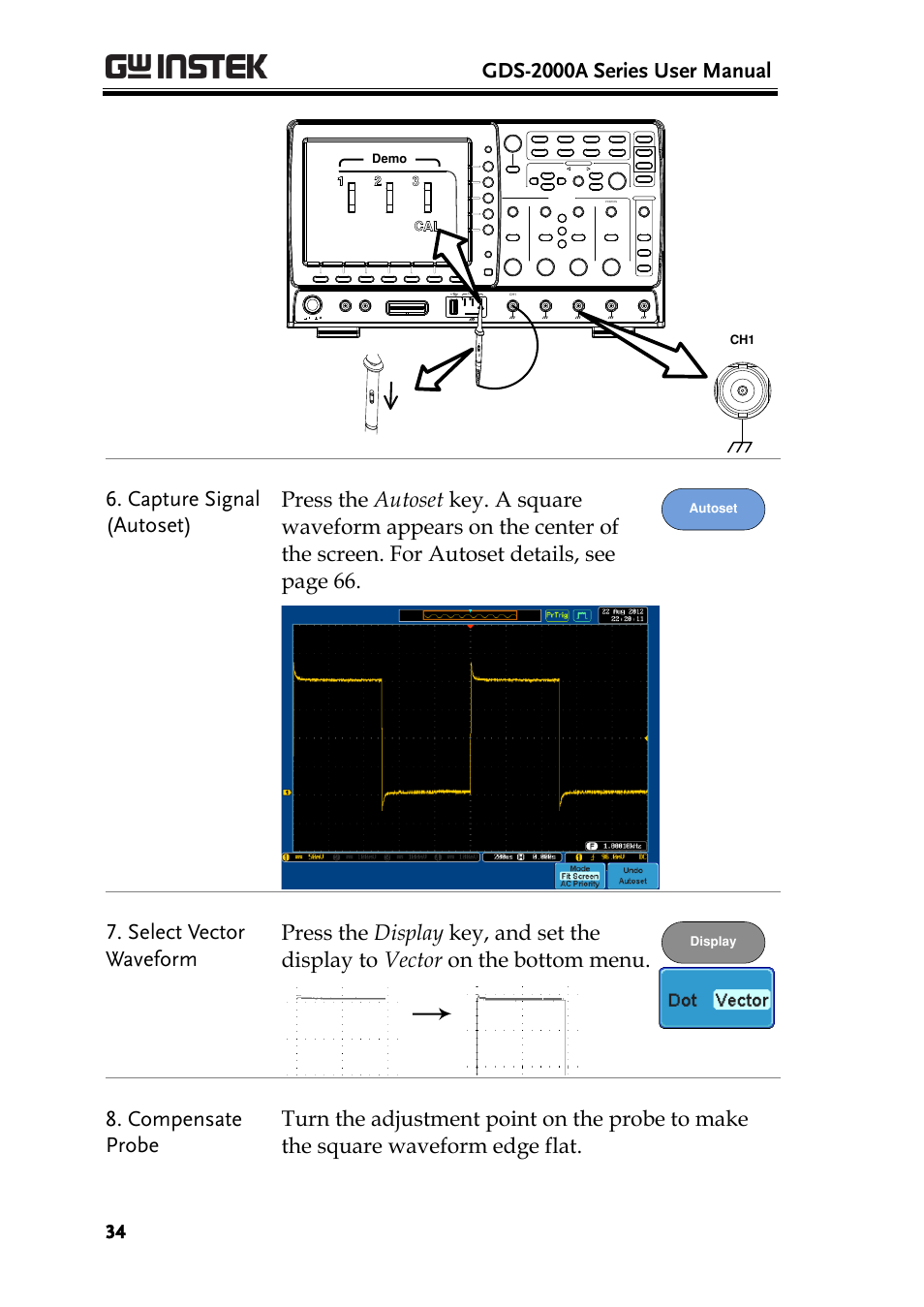 Gds-2000a series user manual | GW Instek GDS-2000A series User Manual User Manual | Page 34 / 261