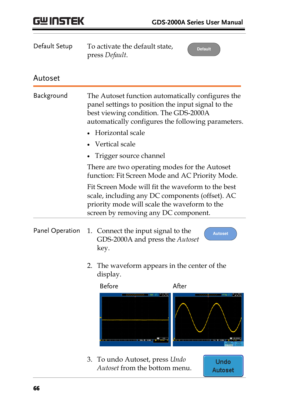 Autoset | GW Instek GDS-2000A series User Manual User Manual | Page 66 / 261