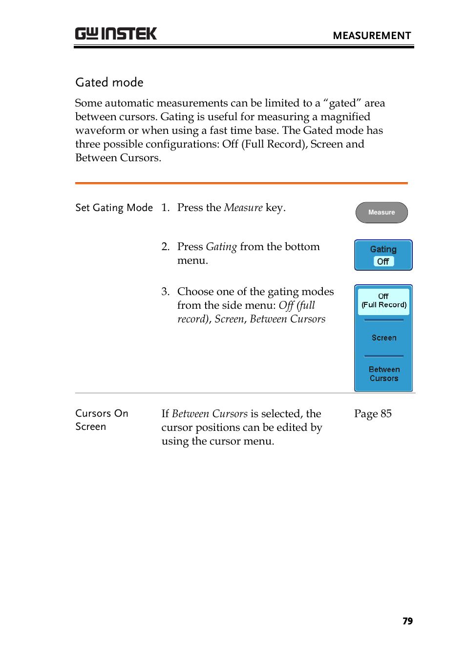 Gated mode | GW Instek GDS-2000A series User Manual User Manual | Page 79 / 261