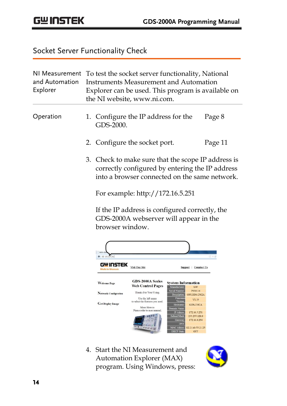 Socket server functionality check | GW Instek GDS-2000A series Programming Manual User Manual | Page 14 / 272