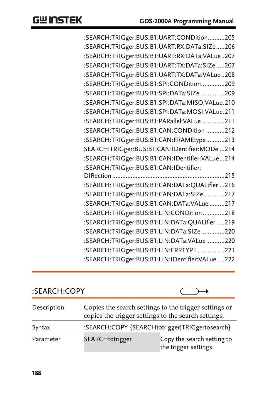 GW Instek GDS-2000A series Programming Manual User Manual | Page 188 / 272