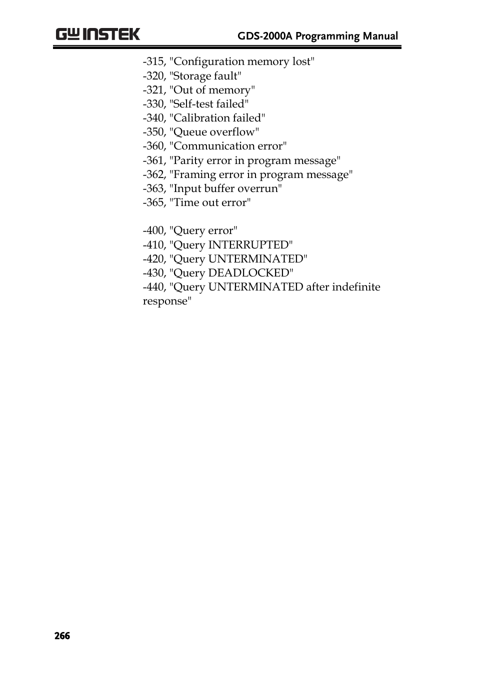 GW Instek GDS-2000A series Programming Manual User Manual | Page 266 / 272