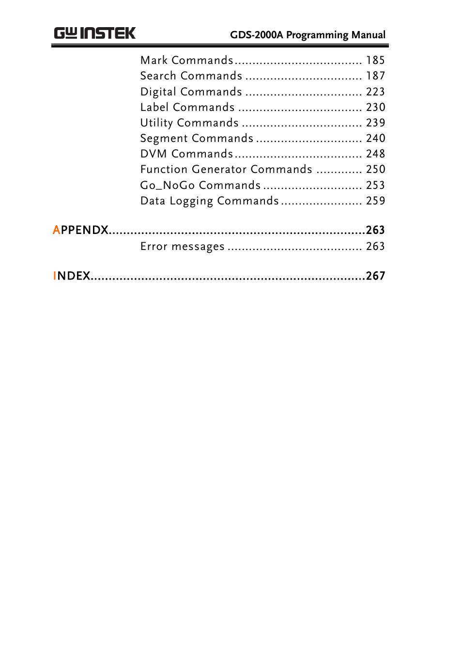 GW Instek GDS-2000A series Programming Manual User Manual | Page 4 / 272