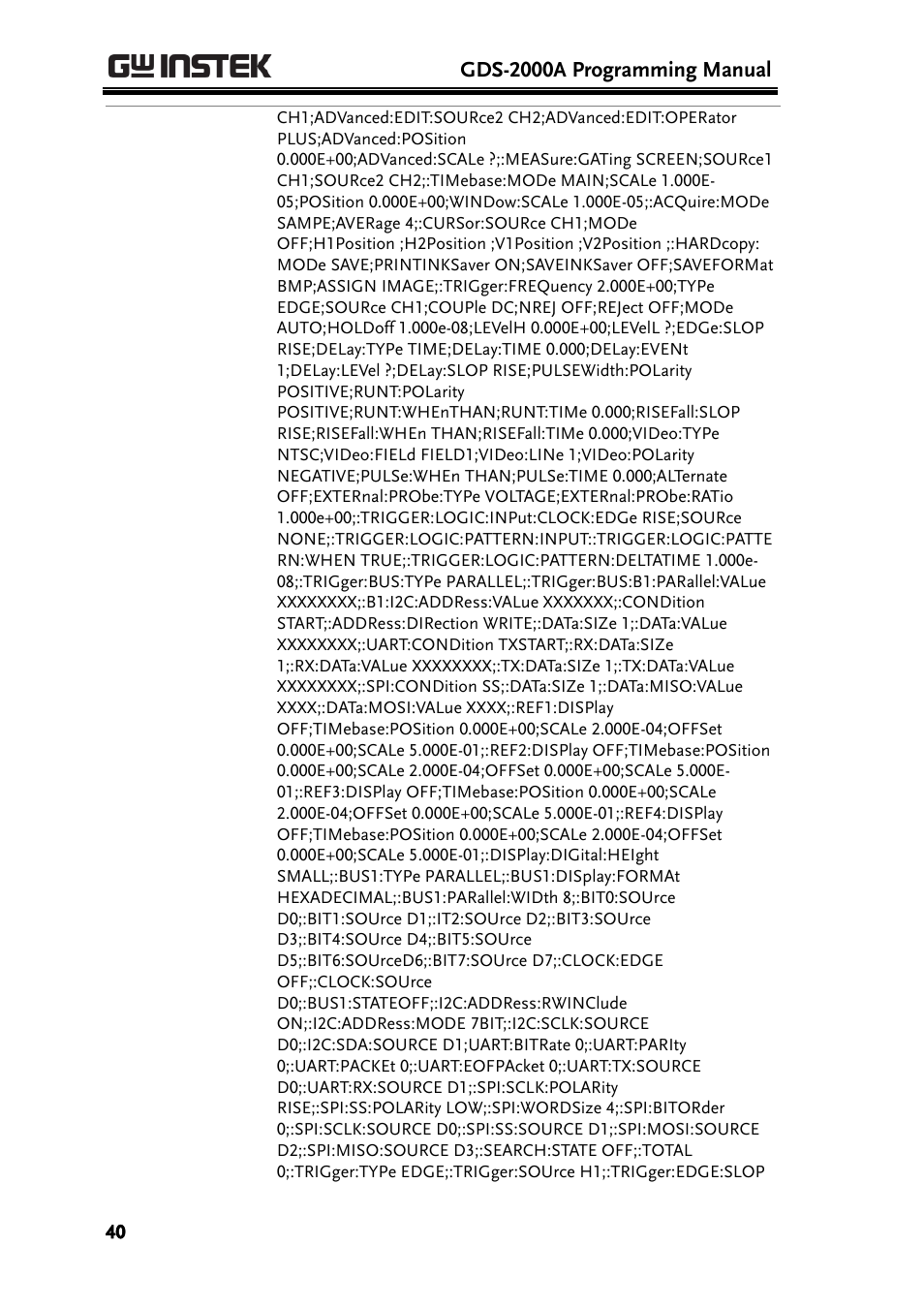 GW Instek GDS-2000A series Programming Manual User Manual | Page 40 / 272
