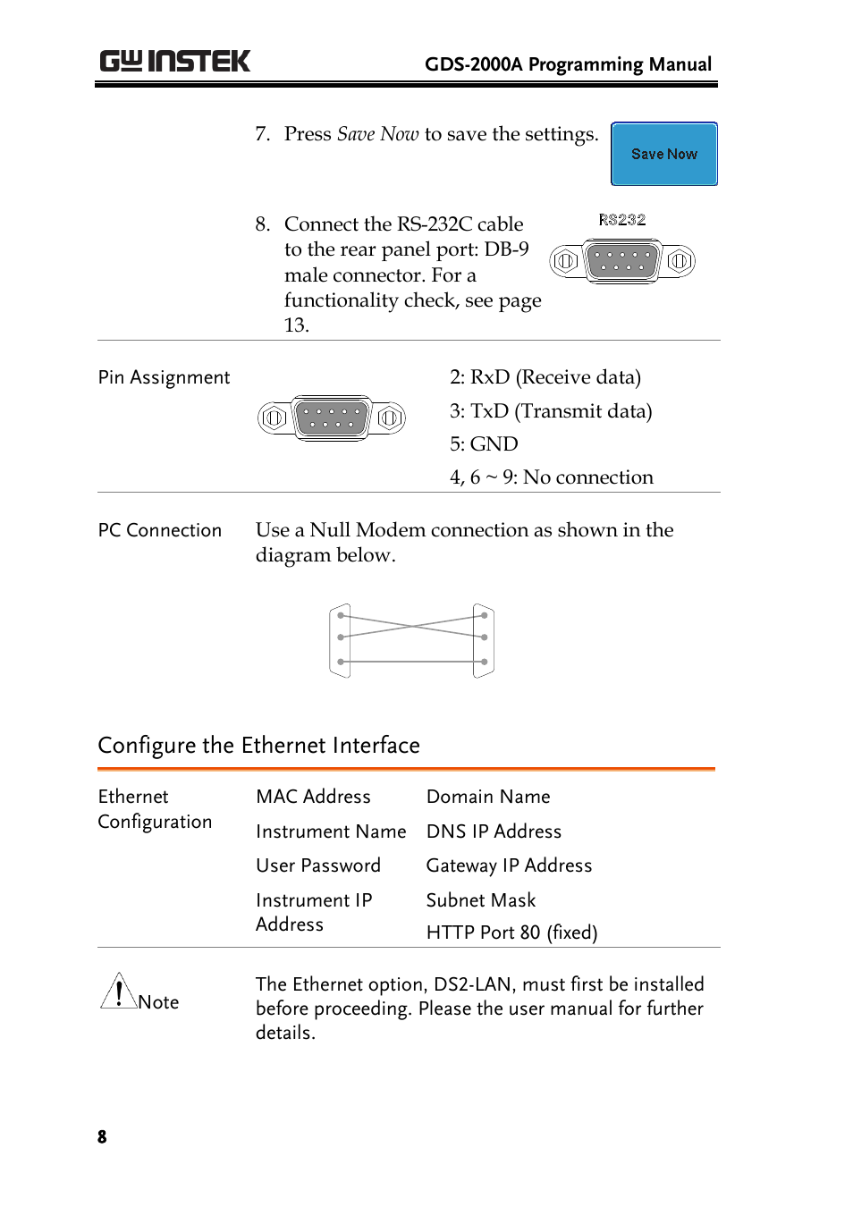 Configure the ethernet interface | GW Instek GDS-2000A series Programming Manual User Manual | Page 8 / 272
