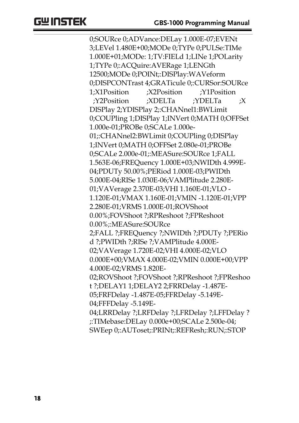 GW Instek GBS-1000 Series Programming Manual User Manual | Page 18 / 88