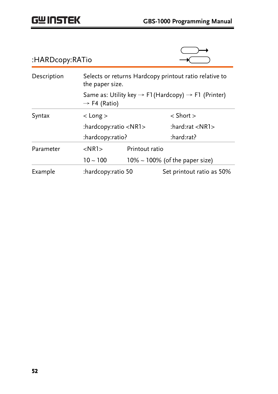 Hardcopy:ratio | GW Instek GBS-1000 Series Programming Manual User Manual | Page 52 / 88