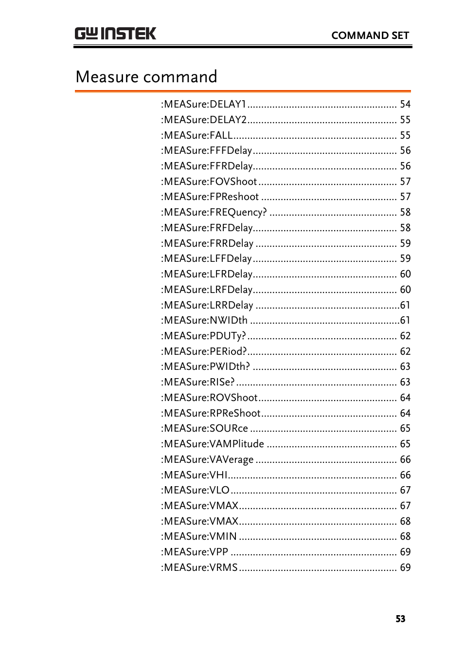 Measure command | GW Instek GBS-1000 Series Programming Manual User Manual | Page 53 / 88