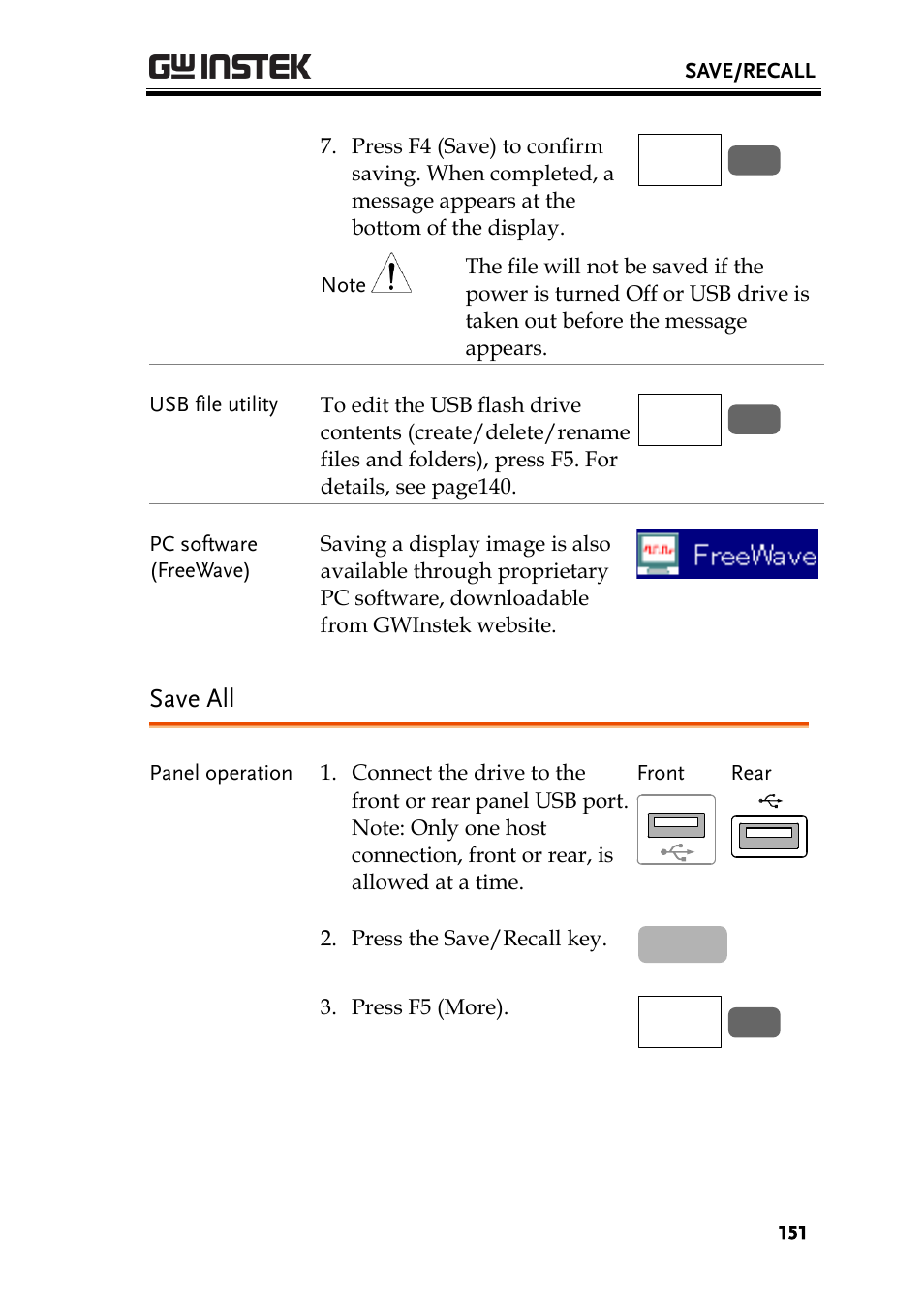 Save all | GW Instek GBS-1000 Series User Manual User Manual | Page 151 / 187