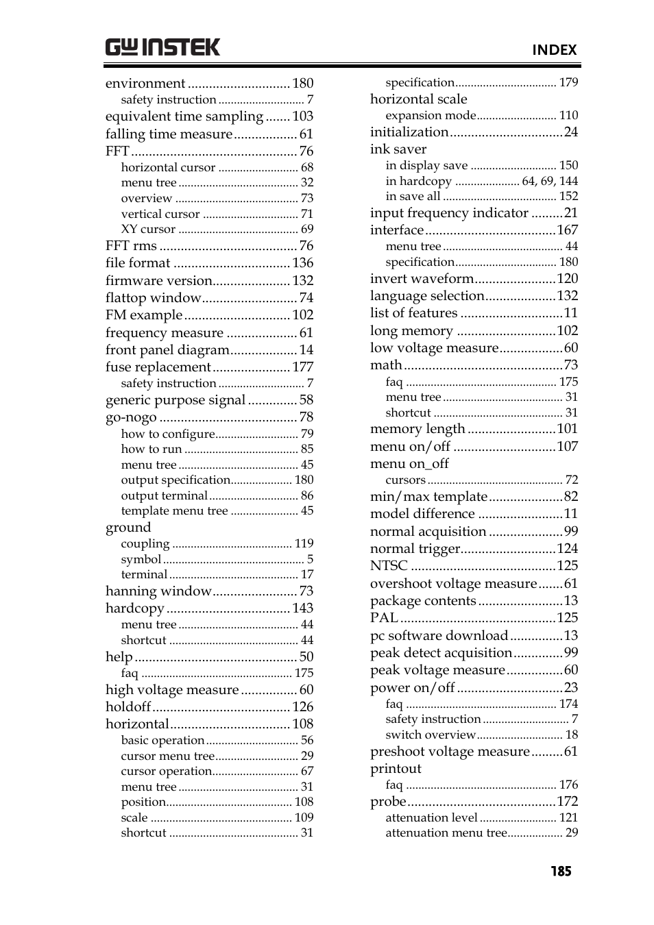 GW Instek GBS-1000 Series User Manual User Manual | Page 185 / 187