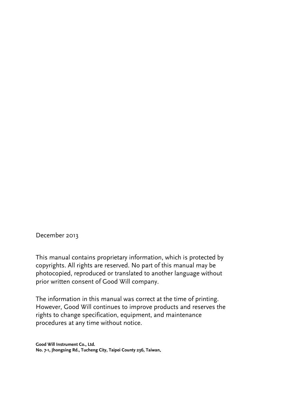 GW Instek GBS-1000 Series User Manual User Manual | Page 2 / 187