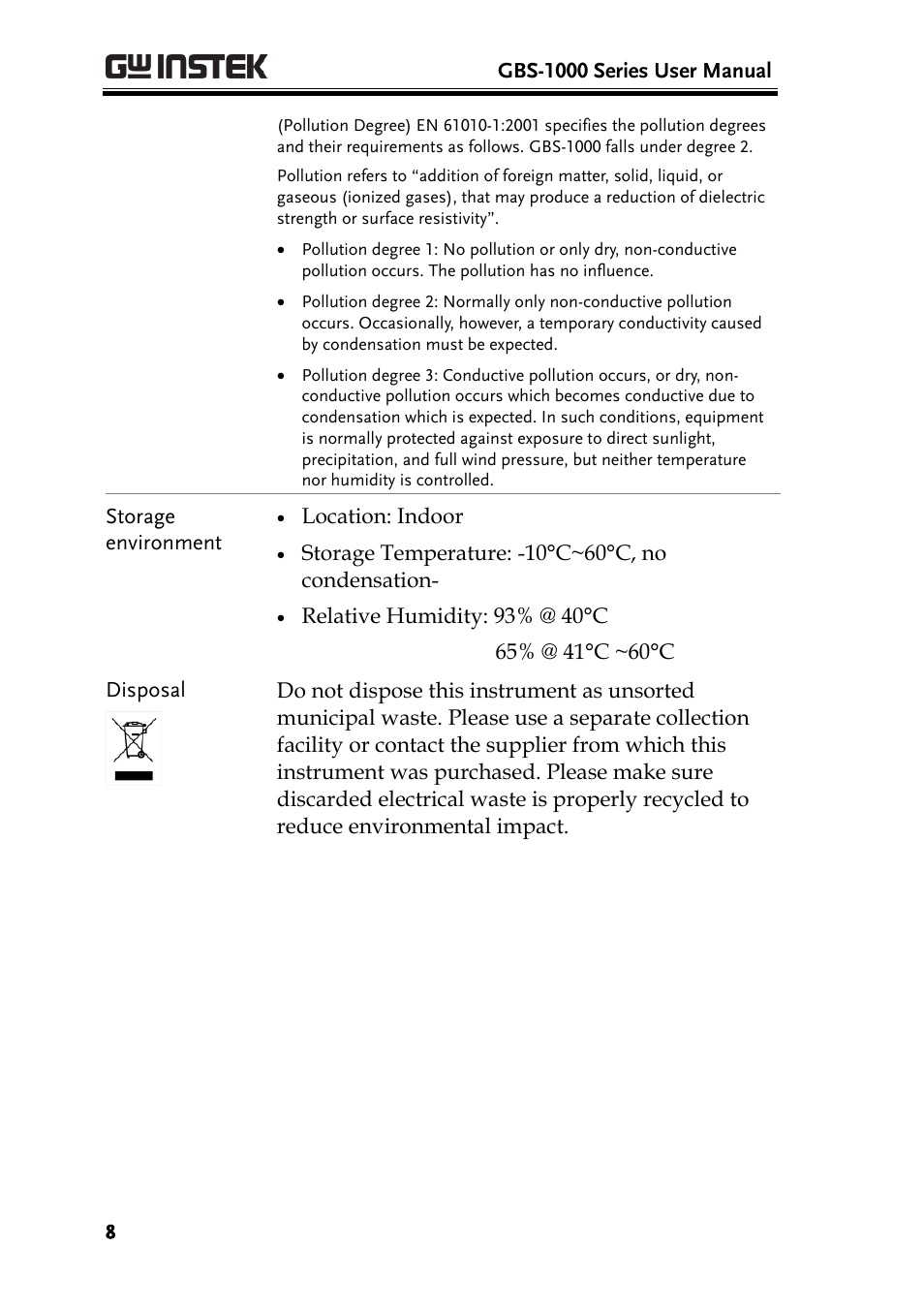 GW Instek GBS-1000 Series User Manual User Manual | Page 8 / 187