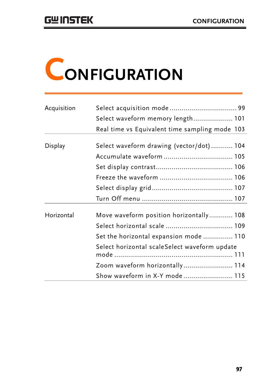 Configuration, Onfiguration | GW Instek GBS-1000 Series User Manual User Manual | Page 97 / 187