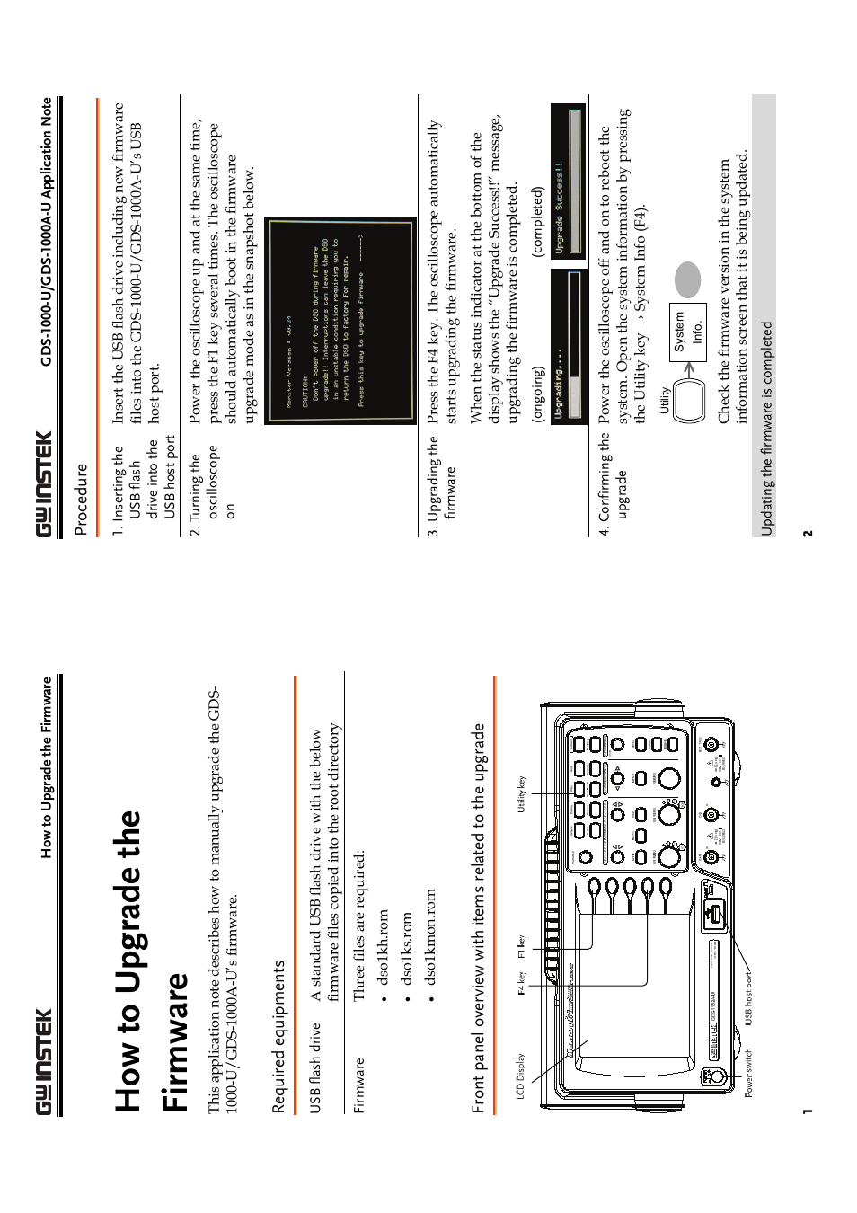 GW Instek GDS-1000A-U Series firmware upgrade guide User Manual | 1 page