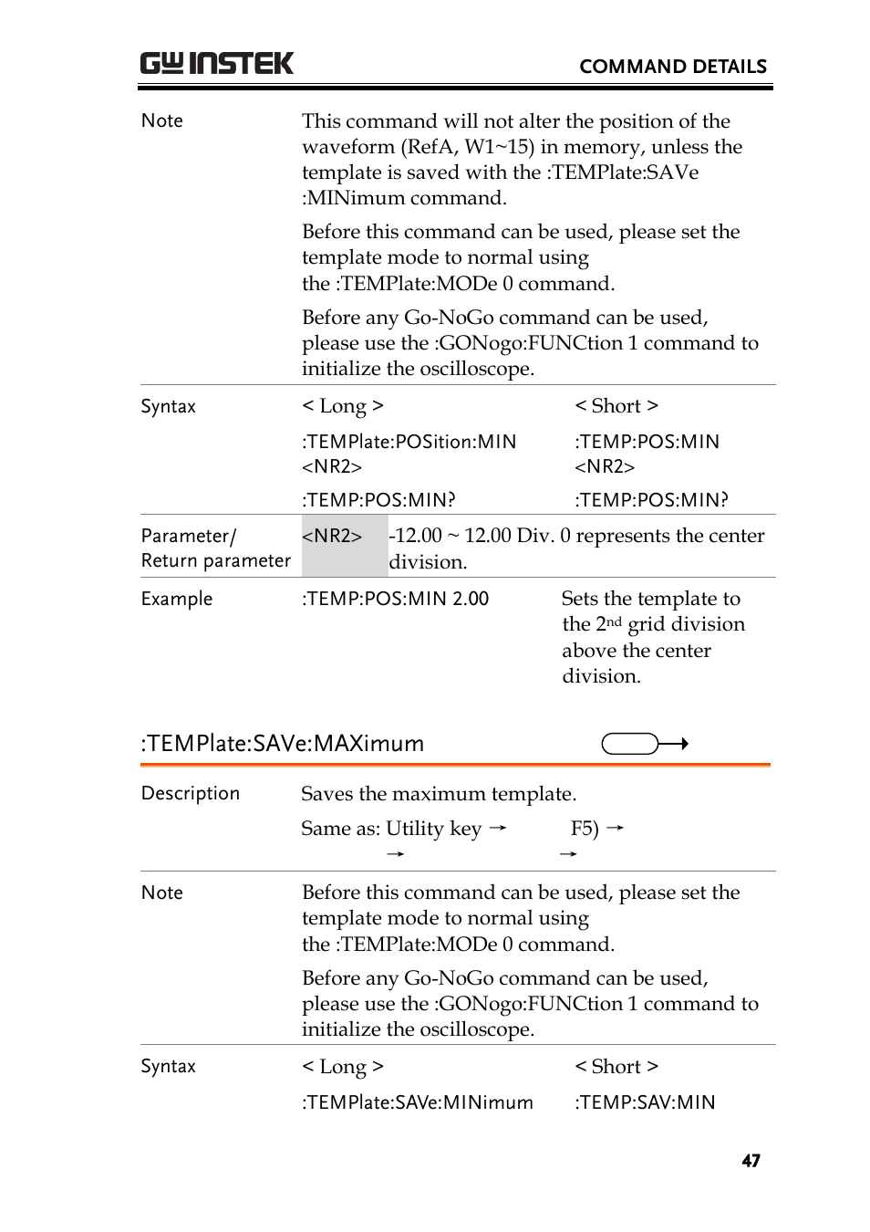 Template:save:maximum | GW Instek GDS-1000-U Series Programming Manual User Manual | Page 47 / 70