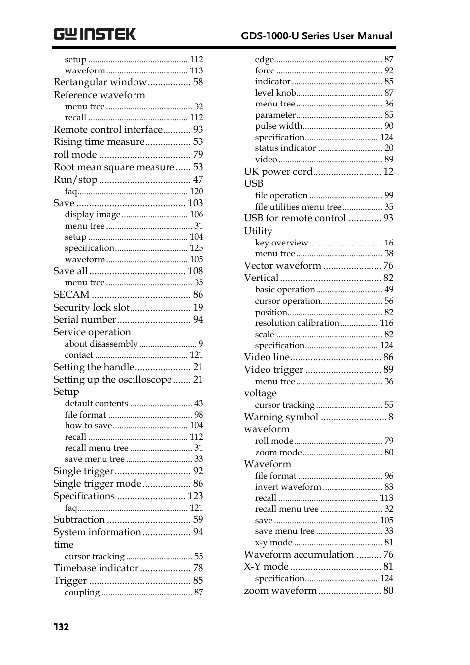 GW Instek GDS-1000-U Series User Manual User Manual | Page 132 / 133