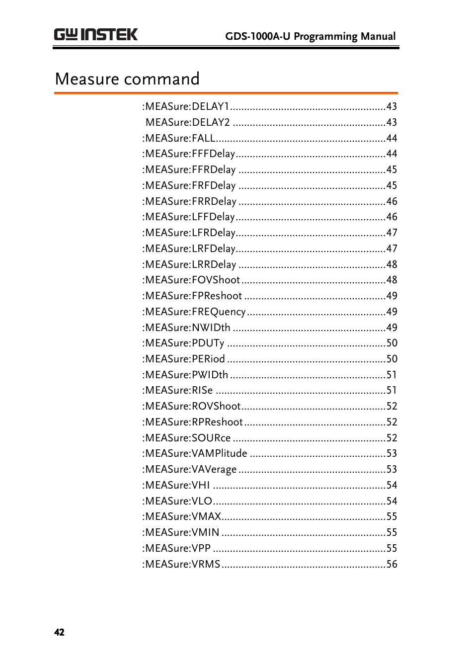 Measure command | GW Instek GDS-1000A-U Series Programming Manual User Manual | Page 42 / 88