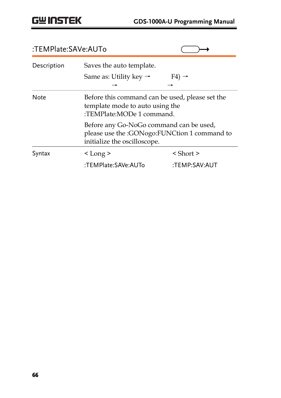 Template:save:auto | GW Instek GDS-1000A-U Series Programming Manual User Manual | Page 66 / 88