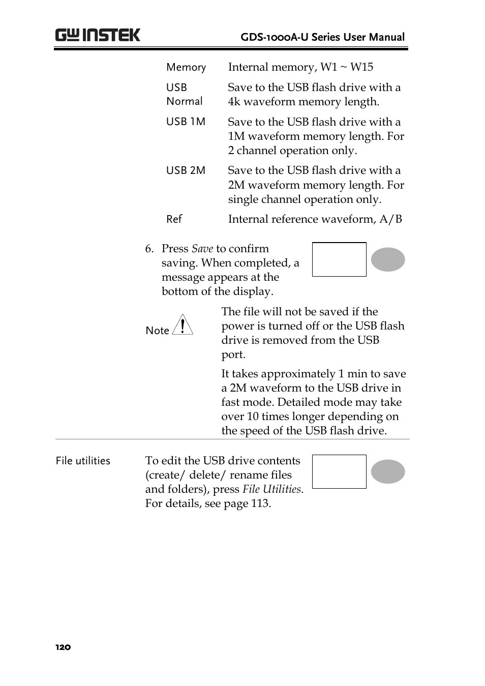 GW Instek GDS-1000A-U Series User Manual User Manual | Page 120 / 148