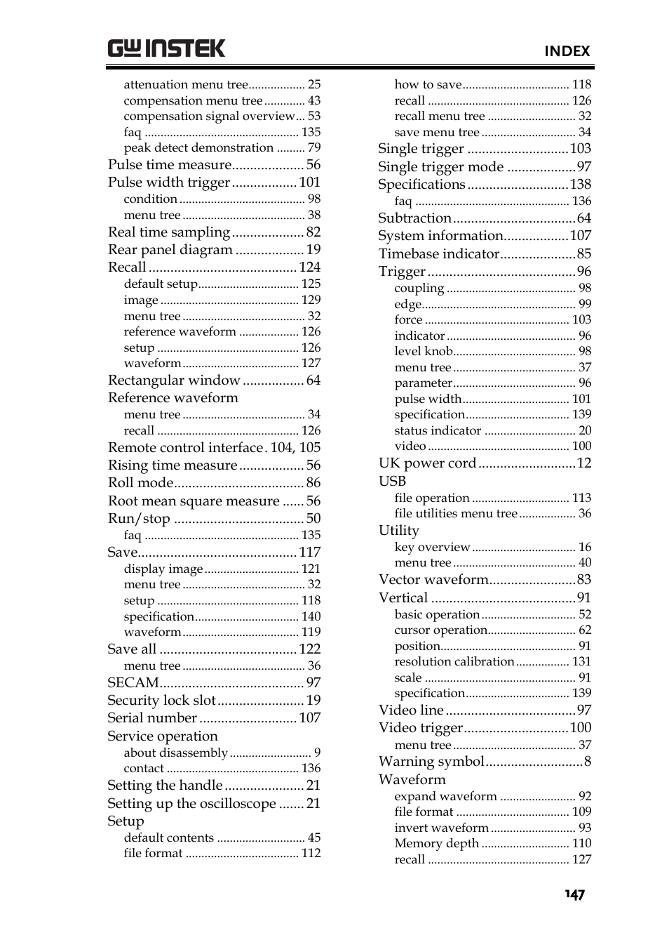 GW Instek GDS-1000A-U Series User Manual User Manual | Page 147 / 148