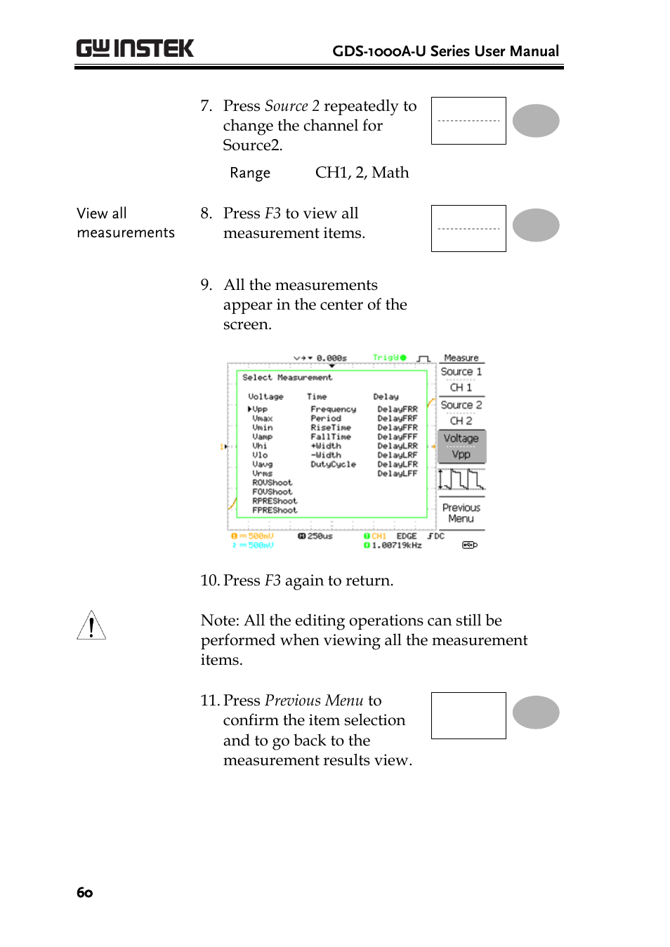GW Instek GDS-1000A-U Series User Manual User Manual | Page 60 / 148