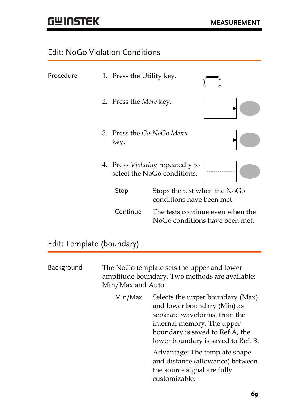 Edit: nogo violation conditions, Edit: template (boundary) | GW Instek GDS-1000A-U Series User Manual User Manual | Page 69 / 148