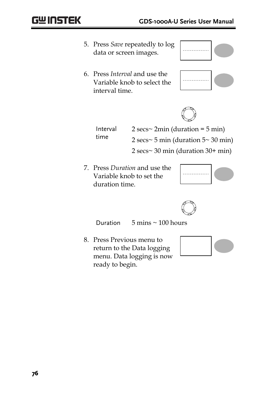 GW Instek GDS-1000A-U Series User Manual User Manual | Page 76 / 148