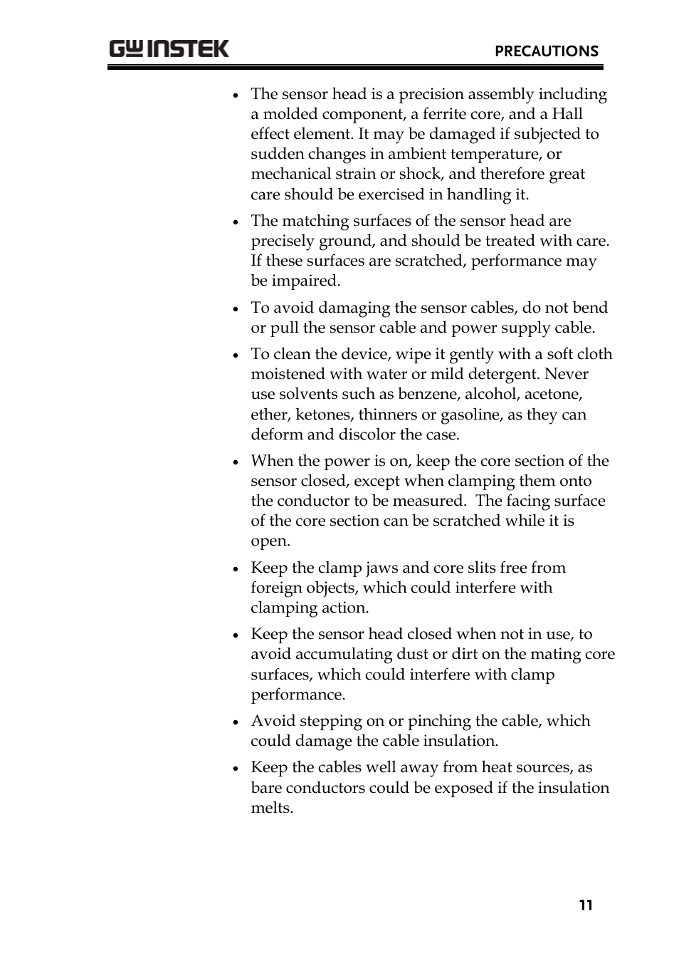 GW Instek GDS-3000 Series GCP-530/1030 current probe User Manual User Manual | Page 11 / 40