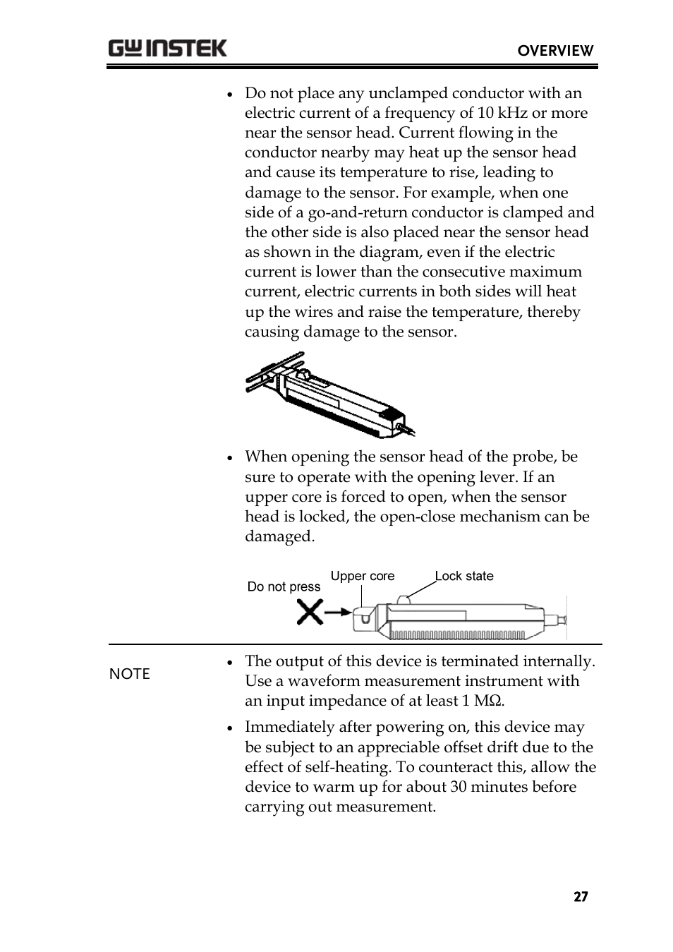 GW Instek GDS-3000 Series GCP-530/1030 current probe User Manual User Manual | Page 27 / 40