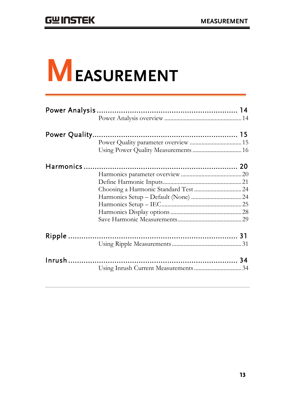 Easurement | GW Instek GDS-3000 Series DS3-PWR Power analysis manual User Manual | Page 13 / 37