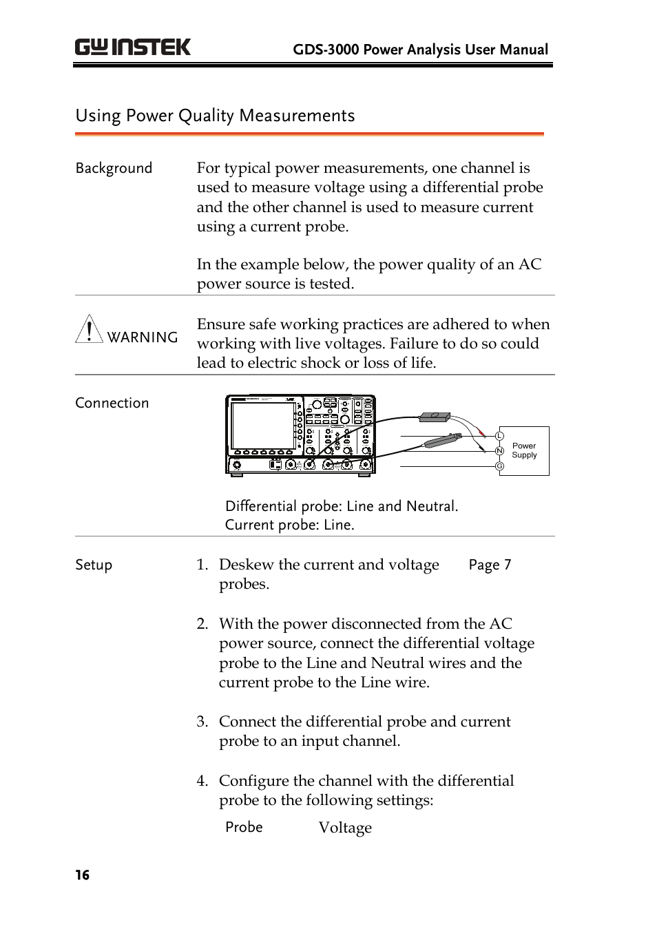 Using power quality measurements | GW Instek GDS-3000 Series DS3-PWR Power analysis manual User Manual | Page 16 / 37