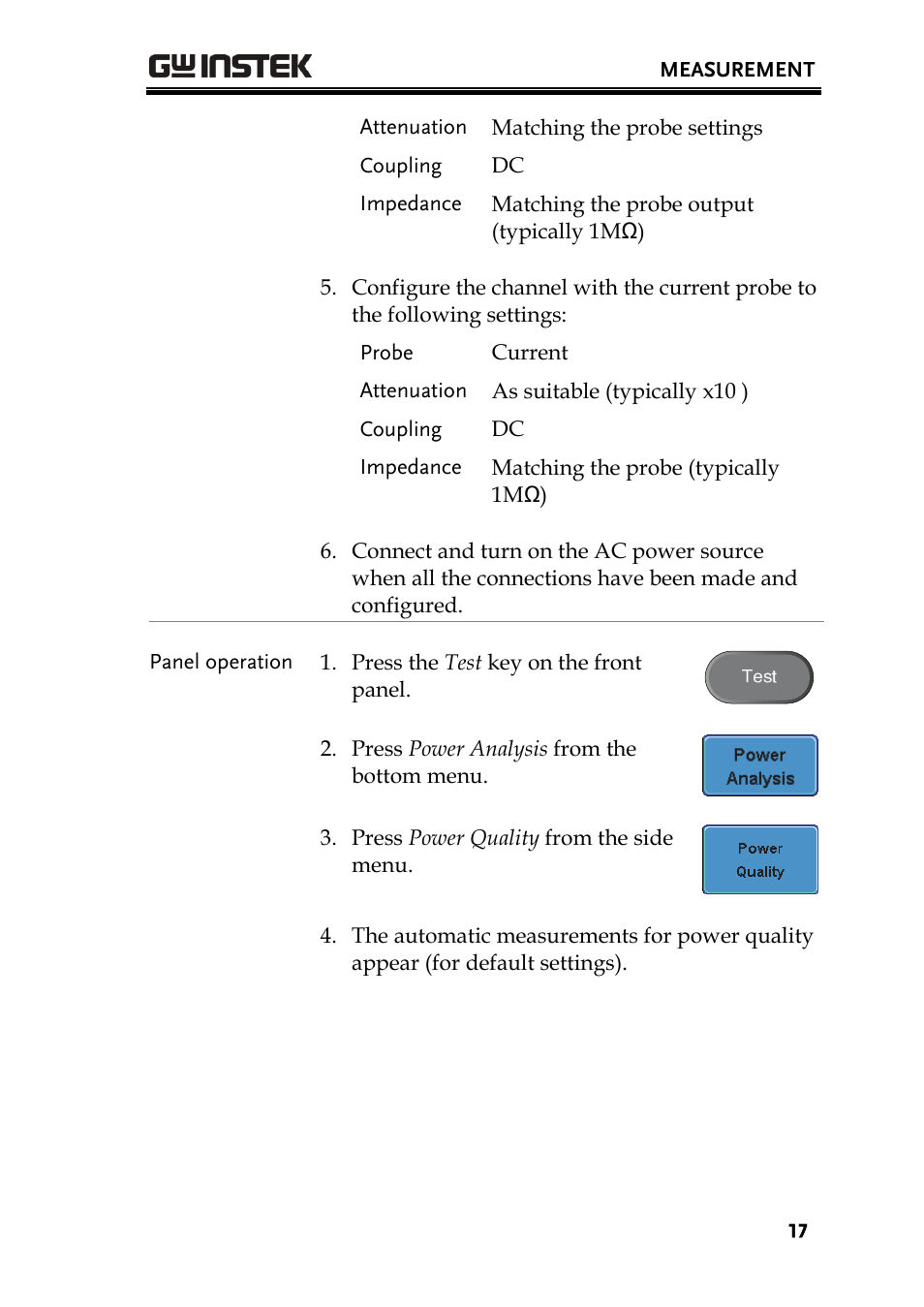 GW Instek GDS-3000 Series DS3-PWR Power analysis manual User Manual | Page 17 / 37