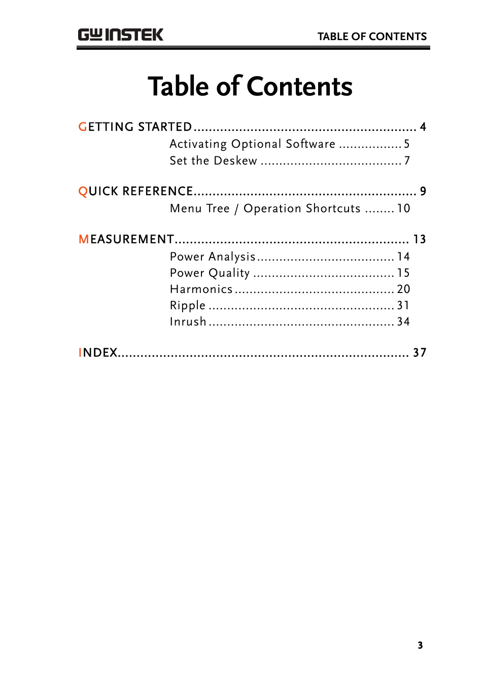 GW Instek GDS-3000 Series DS3-PWR Power analysis manual User Manual | Page 3 / 37