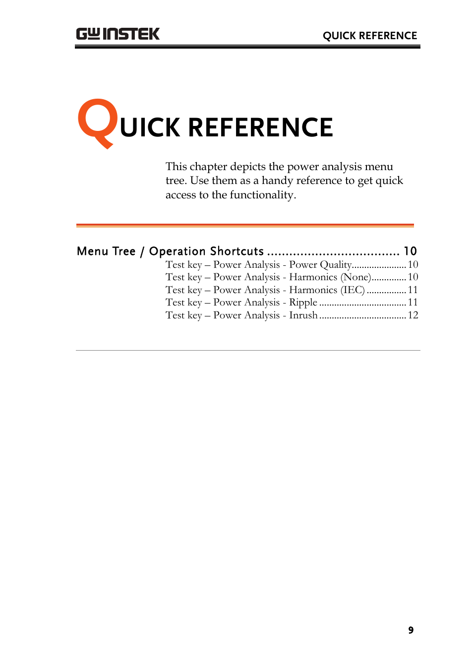 Uick reference | GW Instek GDS-3000 Series DS3-PWR Power analysis manual User Manual | Page 9 / 37